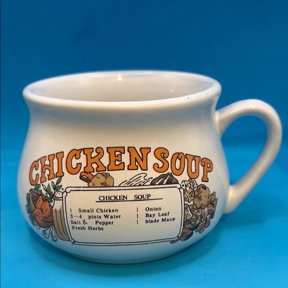 Vintage Chicken Soup Recipe Ceramic Mug with Handle